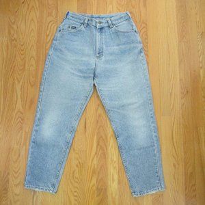 LEE 1889 WOMEN'S SIZE 12 P JEANS MED BLUE STONE WASHED RELAXED HIGH WAIST MOM DI